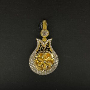 Taşlı Lale Model Tuğra Kolye Ucu (14K)