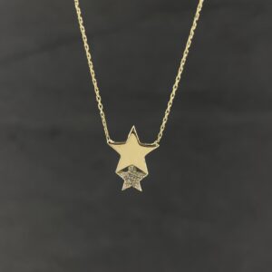 Altın İki Yıldızlı Kolye