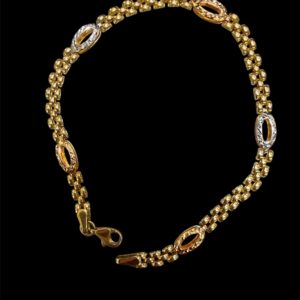 14 Ayar Oval taşlı Geçişli Bileklik