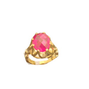 Pembe Turmilan Taşlı Yüzük